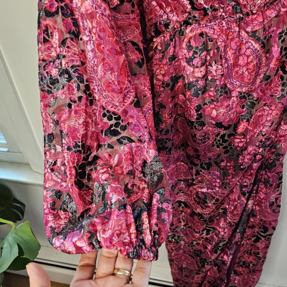 NWT Hemant and Nandita Mehr One-Shoulder Black Red Women's Dress Size Small - Picture 6 of 11